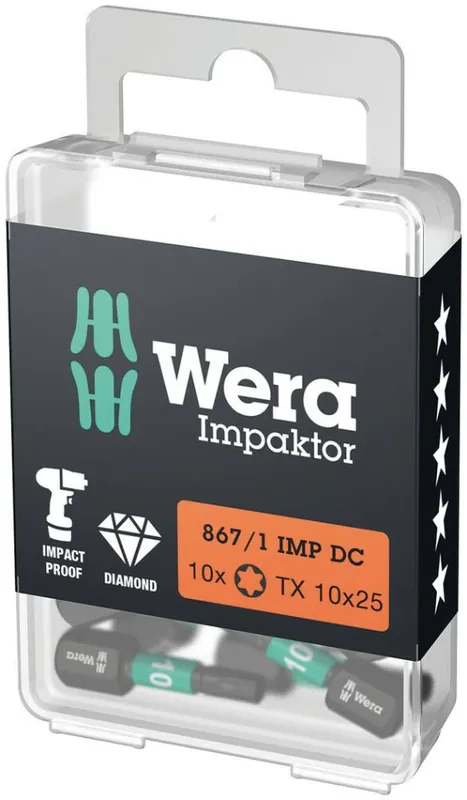 Wera 05057628001 867/1 IMP DC Impaktor TORX® Embouts, TX 10 x 25 mm