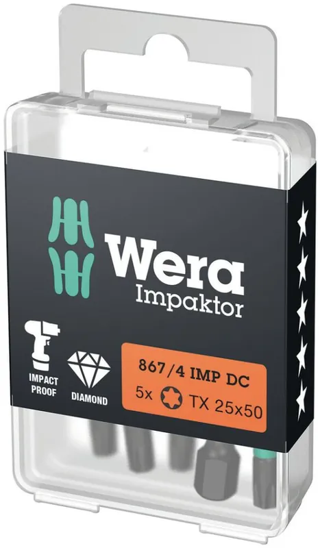 Wera 05057665001 867/4 IMP DC Impaktor TORX® Embouts, TX 25 x 50 mm