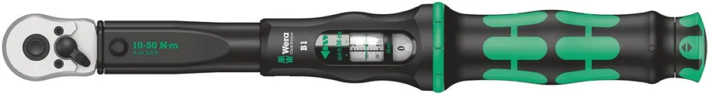Wera 05075610001 Clé dynamométrique Click-Torque B 1 avec cliquet inverseur, 3/8" x 10-50 N m