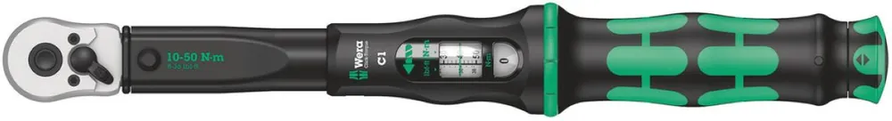 Wera 05075620001 Clé dynamométrique Click-Torque C 1 avec cliquet inverseur, 1/2" x 10-50 N m