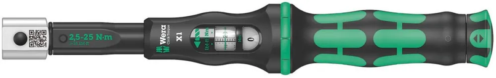 Wera 05075651001 Click-Torque X 1 clé dynamométrique pour outils à douille, 9x12 x 2.5-25 N m