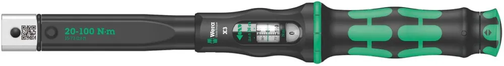 Wera 05075653001 Clé dynamométrique Click-Torque X 3 pour outils à douille, 9x12 x 20-100 N m