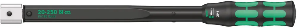 Wera 05075673001 Clé dynamométrique Click-Torque XP 4 avec réglages standard pour outils à plaquettes, 14x18 x 20,0 N m x 20-250 N m