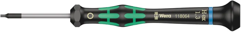 Wera 05118064001 2054 Tournevis micro hexagonal Kraftform, 1.3 x 40 mm