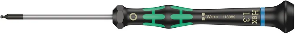 Wera 05118089001 2052 Tournevis micro à tête hexagonale Kraftform, 1.3 x 60 mm