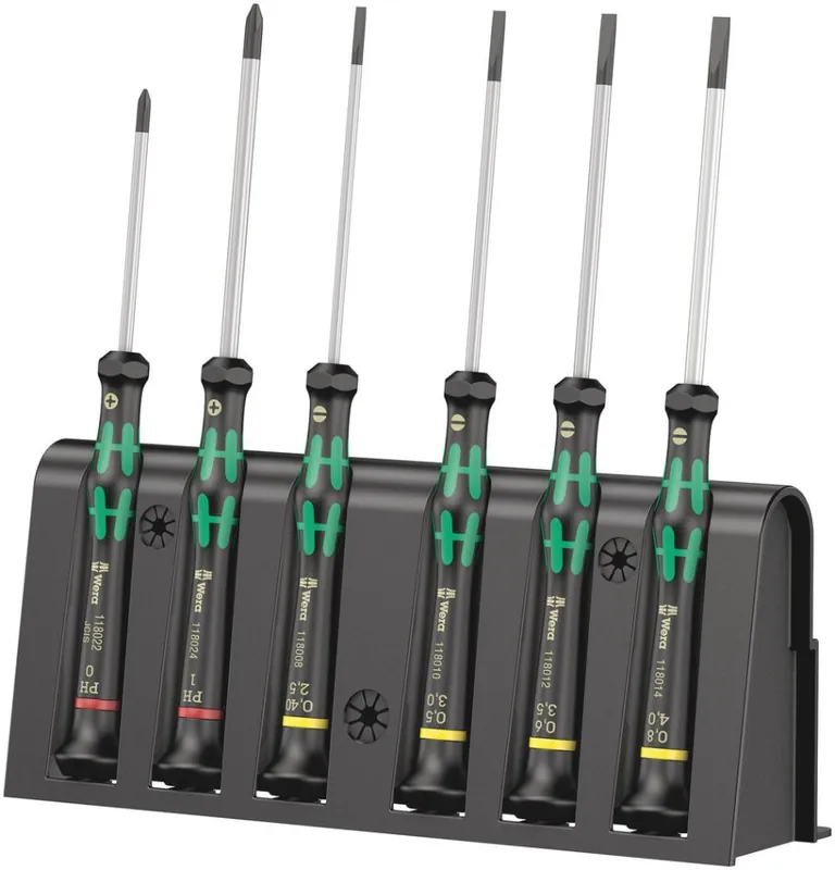 Wera 05118152001 2035/6 B Jeu de micro-tournevis + support, 6 pièces