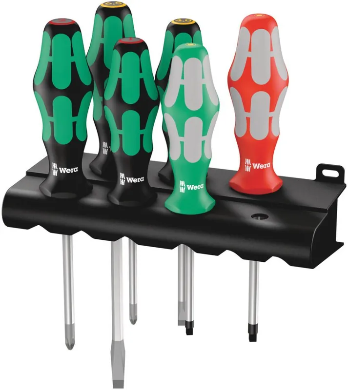 Wera 05347778001 334/368/6 Jeu de tournevis + support, 6 pièces