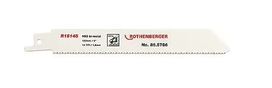 Rothenberger Accessoires 865786 Lame de scie multi-usages HSS Bi-métal, 150 x 20 x 0.9, 14 tpi