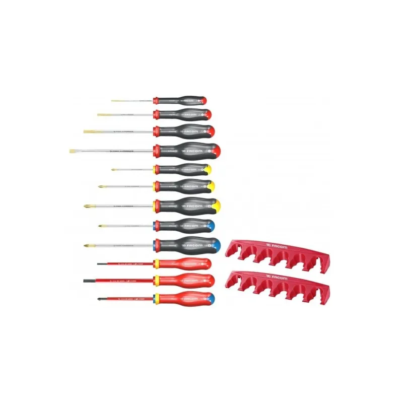 Facom AT.J12R1PB Jeu de 12 tournevis Protwist + rack