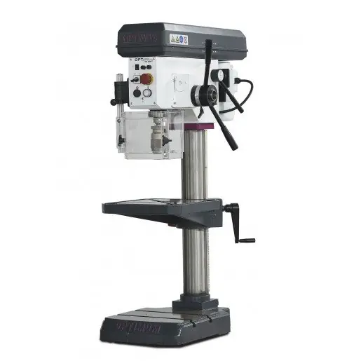 Optimum 713020260 DH28FT Perceuse de table 400 volts avec avance de perçage 28 mm 400V
