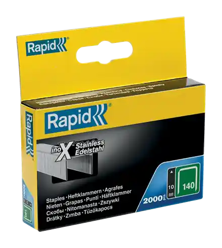 Rapid 11910733 Agrafes à fil plat No. 140 acier inoxydable 10 mm 2,000 pcs.