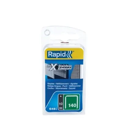 Rapid 40109575 No. 140 agrafes à fil plat acier inoxydable 10 mm 650 pièces