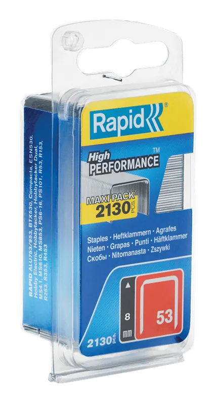 Rapid 5000742 Agrafes à fil fin No. 53 8 mm 2,130 pcs.