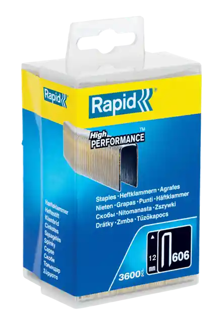 Rapid 40303093 No. 606 agrafes à dos étroit 12 mm 3.600 pièces