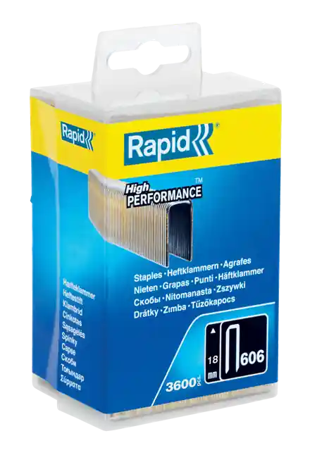 Rapid 40303094 No. 606 agrafes à dos étroit 18 mm 3.600 pièces