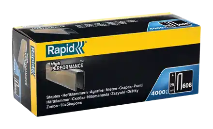Rapid 11737302 No. 606 Agrafes à dos étroit 25 mm 4,000 pcs.