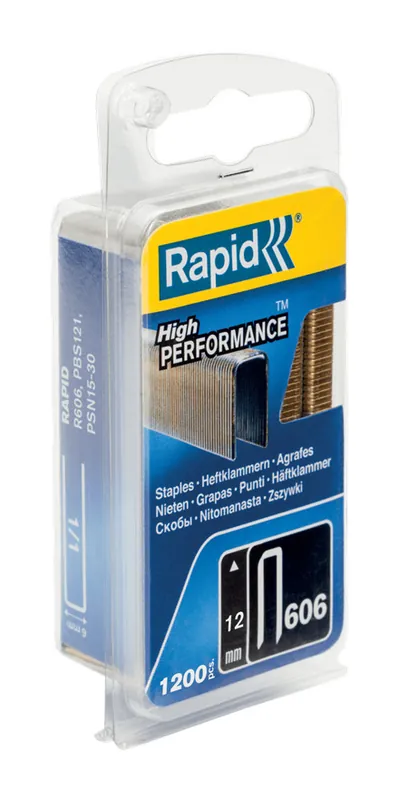 Rapid 40109527 No. 606 agrafes à dos étroit 12 mm 1.200 pièces