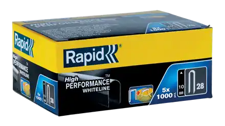 Rapid 11893511 Agrafes de câble No. 28 blanc 10 mm 5 x 1.000 pcs.