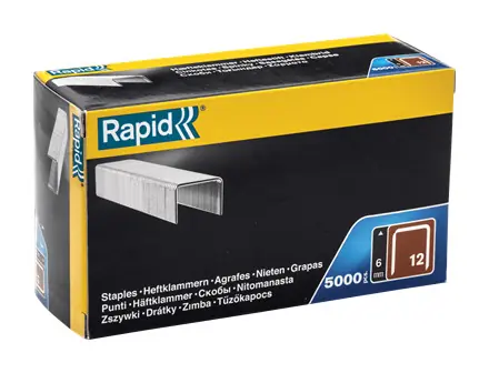 Rapid 40100517 Agrafes à fil plat n° 12 6 mm 5 000 pcs.