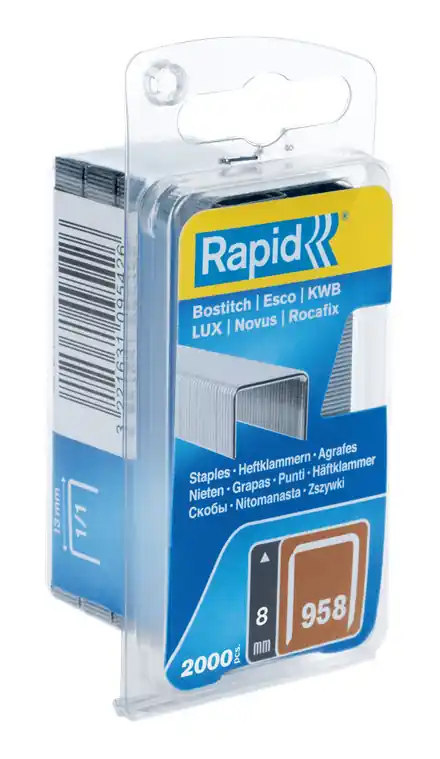 Rapid 40109542 No. 958 agrafes à fil fin 8 mm 2.000 pièces