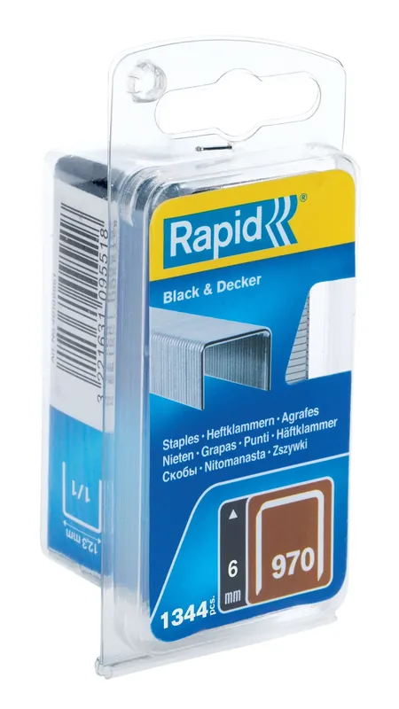 Rapid 40109549 No. 970 agrafes à fil plat 6 mm 1.340 pièces