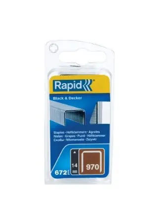 Rapid 40109599 No. 970 agrafes à fil plat DP 14 mm 670 pièces