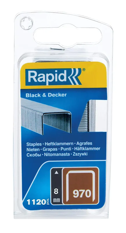 Rapid 40109550 No. 970 agrafes à fil plat 8 mm 1 100 pièces