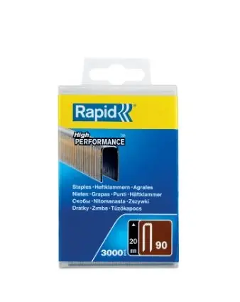 Rapid 5000123 No. 90 agrafes à dos étroit 20 mm 3.000 pièces