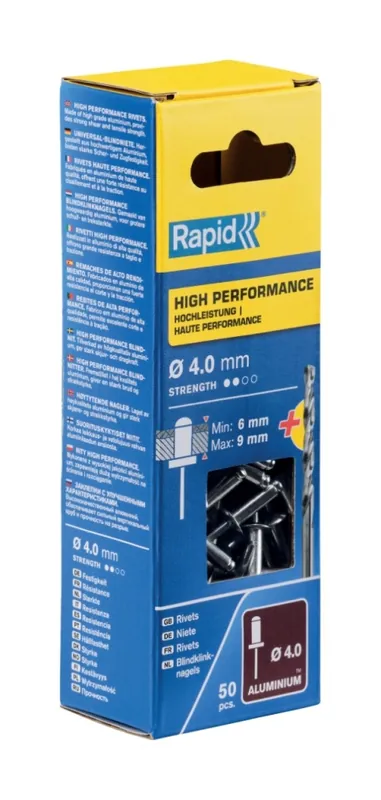 Rapid 5000384 Rivets aveugles haute performance Ø4.0 x 12 mm 50 pcs