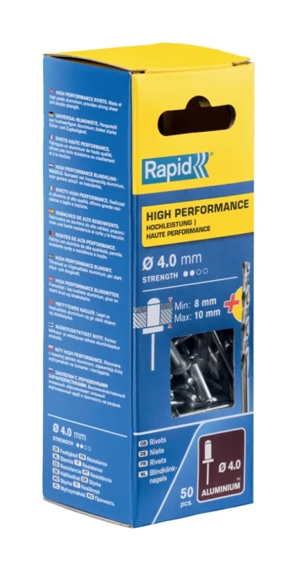 Rapid 5000385 Rivets aveugles haute performance Ø4.0 x 14 mm 50 pièces