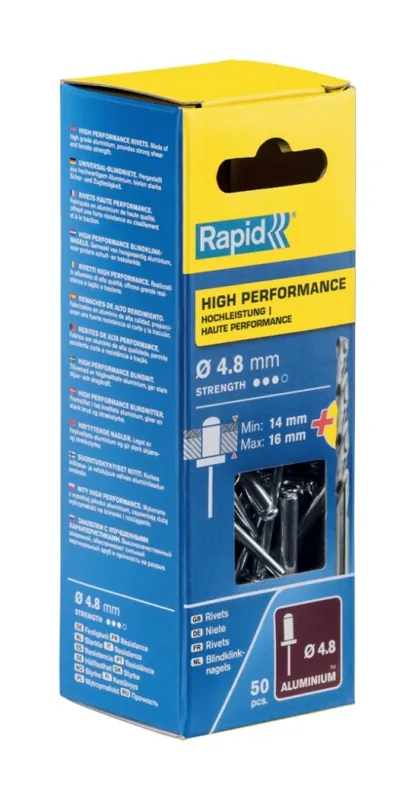 Rapid 5000391 Rivets aveugles haute performance Ø4.8 x 20 mm 50 pcs
