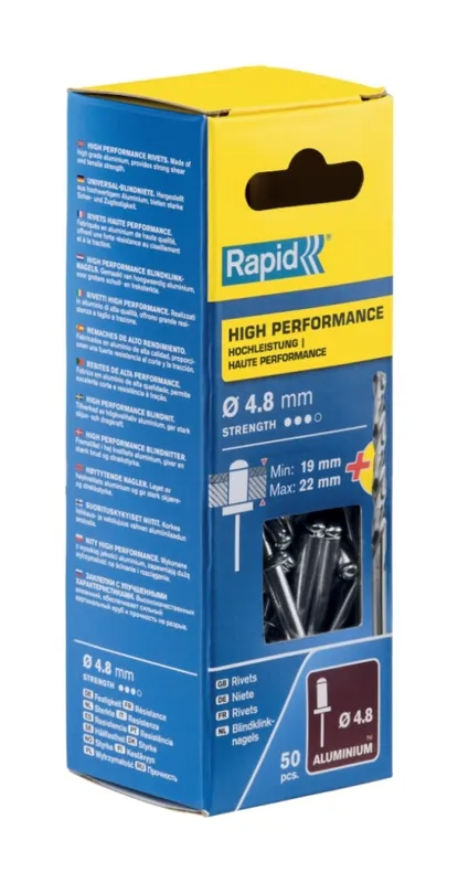 Rapid 5000392 Rivets aveugles haute performance Ø4.8 x 25 mm 50 pcs