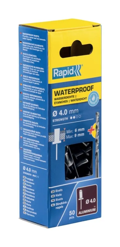 Rapid 5000400 Rivets aveugles étanches Ø4.0 x 12 mm 50 pièces