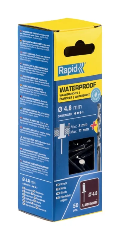 Rapid 5000402 Rivets aveugles étanches Ø4.8 x 14 mm 50 pièces