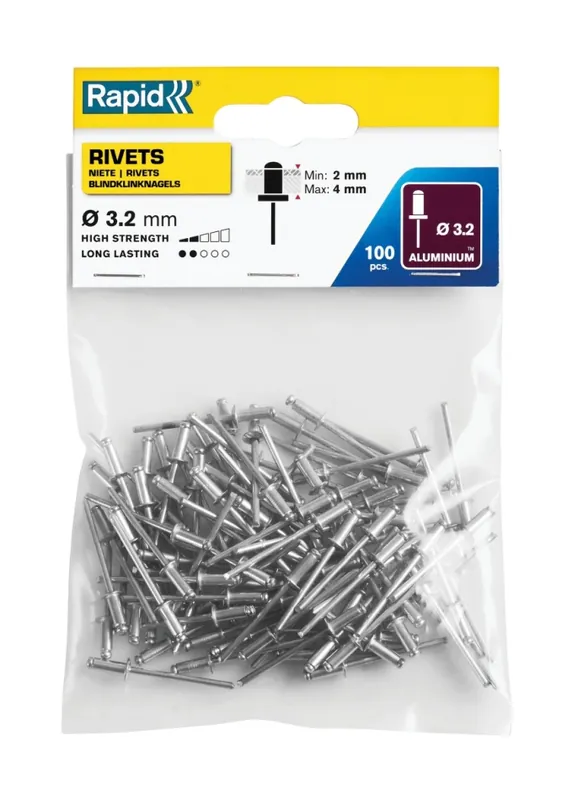 Rapid 5000377 Rivets aveugles standard Ø3.2 x 8 mm 100 pièces