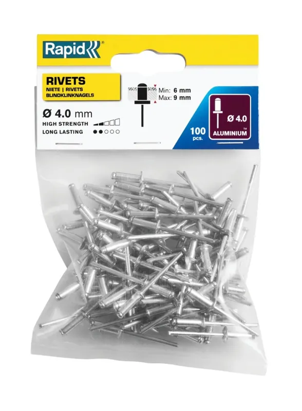 Rapid 5000379 Rivets aveugles standard Ø4.0 x 12 mm 100 pièces