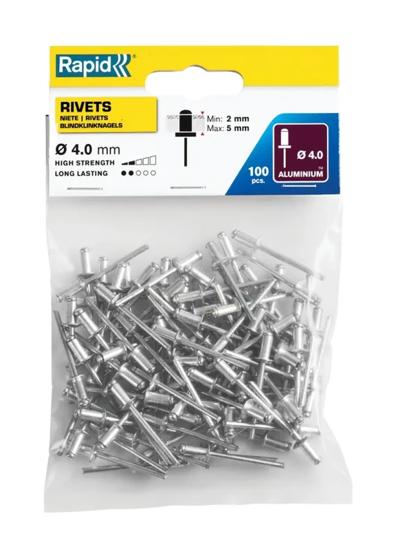 Rapid 5000378 Rivets aveugles standard Ø4.0 x 8 mm 100 pièces