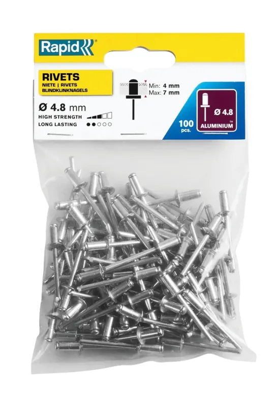 Rapid 5000380 Rivets aveugles standard Ø4.8 x 10 mm 100 pièces