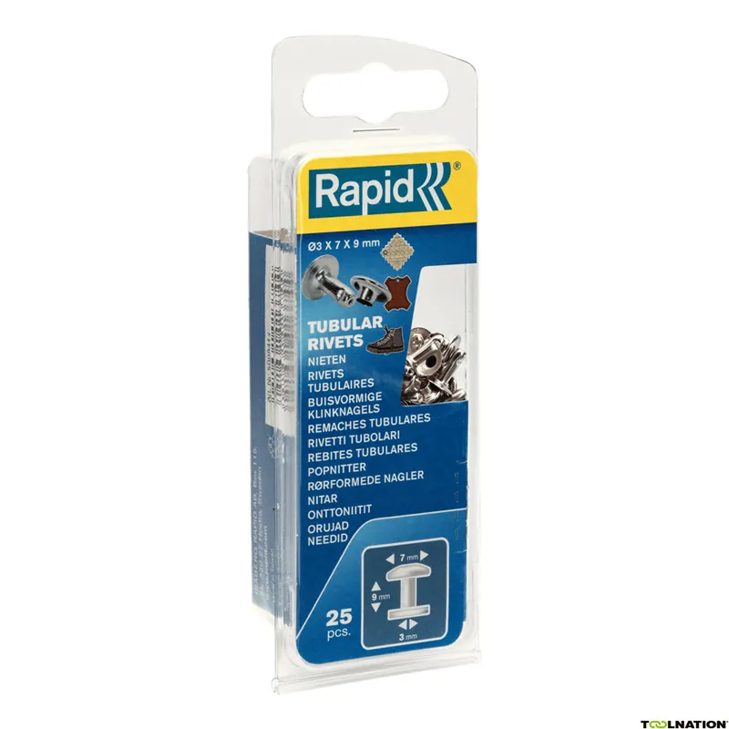 Rapid 5000414 Rivets tubulaires Ø7 x 9 mm 25 pièces