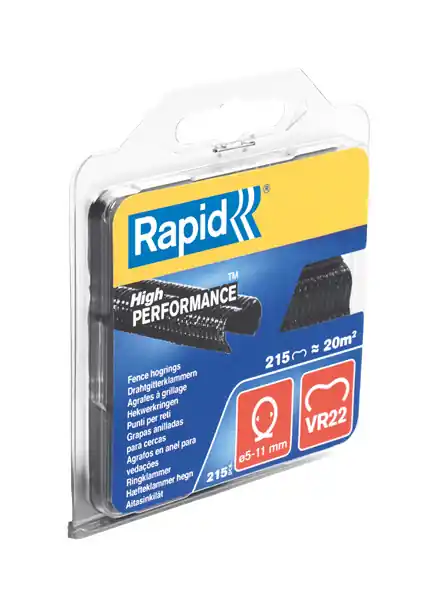 Rapid 40108804 VR22 Fencing Hog Rings Black 215 pieces