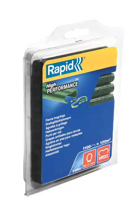 Rapid 40108807 VR22 Clôture Anneaux hauts verts 1,100 pcs.