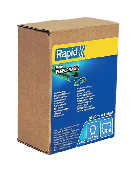Rapid 40108809 VR16 Clôture Anneaux hauts verts 3,190 pcs.