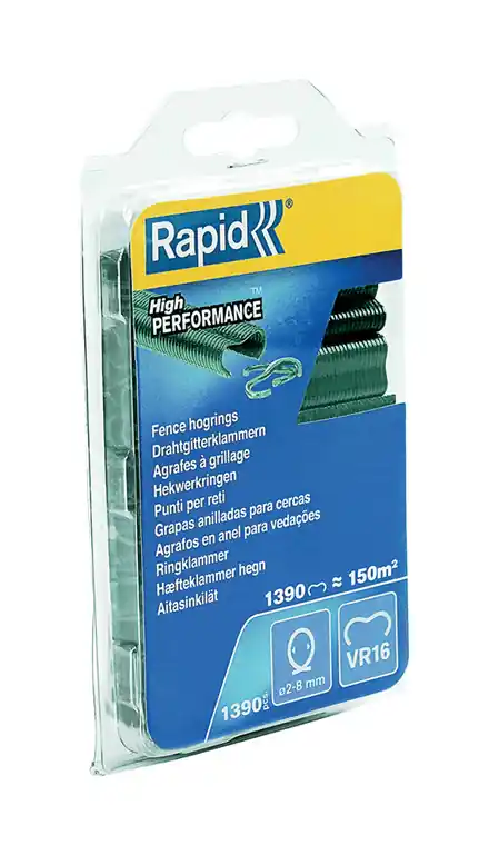 Rapid 40108800 VR16 Clôture Anneaux hauts verts 1 390 pcs.