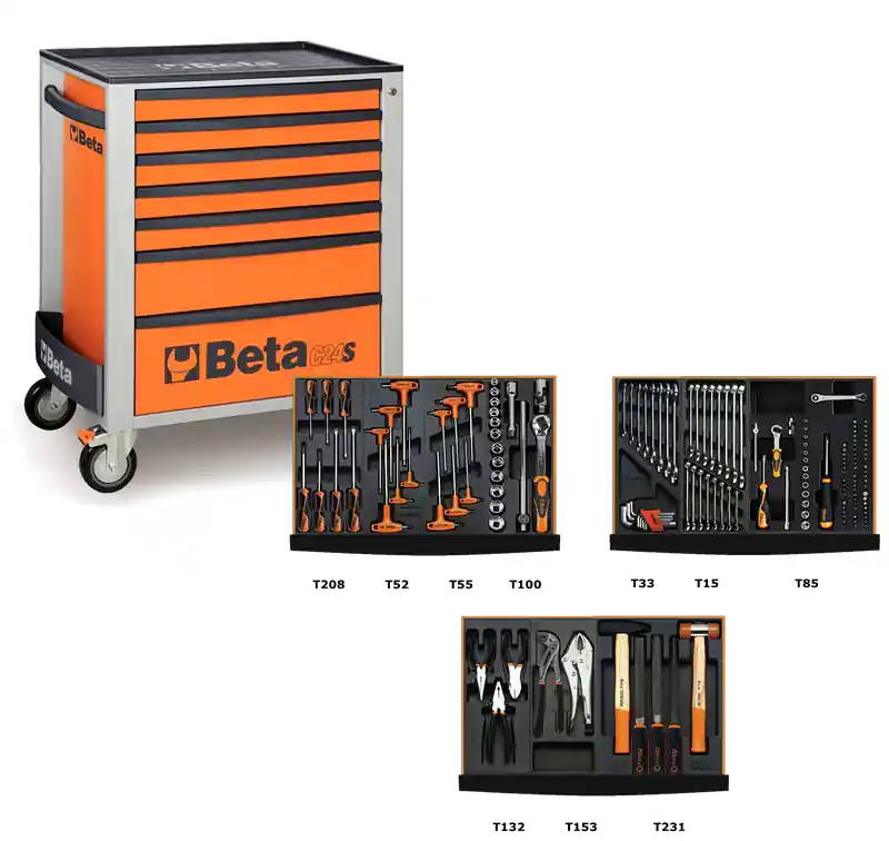 Beta 024002071/059240107 C24S/7-O Chariot à outils de 159 pièces