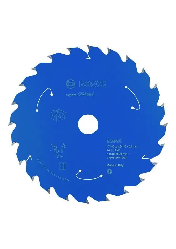 Bosch Bleu Accessoires 2608644503 Lame de scie circulaire carbure Wood Expert pour scies sans fil 160 x 20 x T24