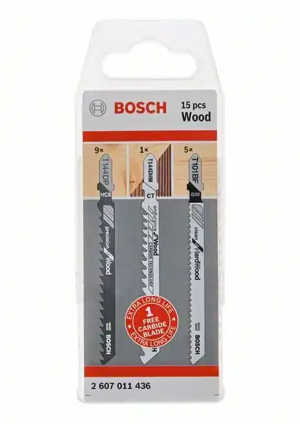 Bosch Bleu Accessoires 2607011436 Lames de scie sauteuse Wood Pack 14+1