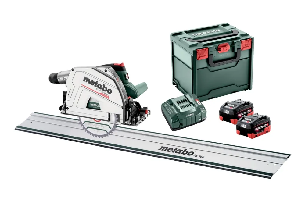 Metabo 691172810 KT 18 LTX 66 BL scie sans fil 18V 8.0Ah LiHD en métabox + rail de guidage FS160