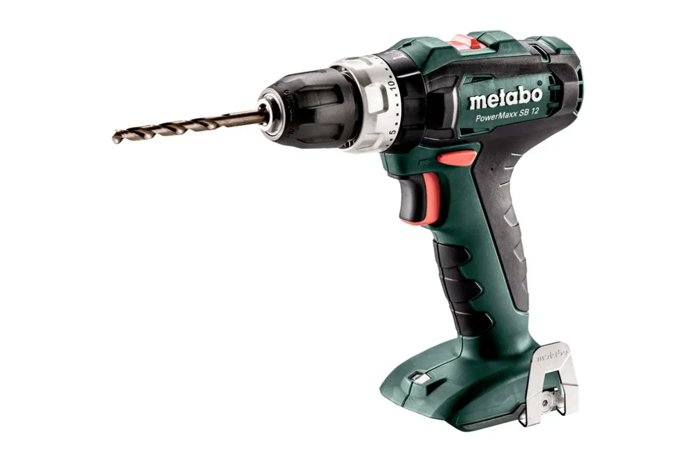 Metabo 601076840 PowerMaxx SB 12 Perceuse à percussion à batterie 12V excluant les batteries et le chargeur en métabox.