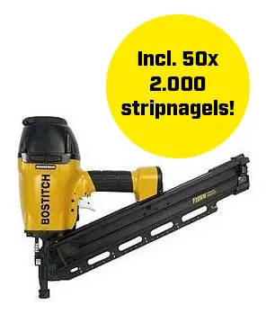Stanley Bostitch F28WW-Epack F28WW-E PromoPack - Cloueur F28WW-E + 50 boites de clous en bande 3.10x65mm Droit Clair de 2000 pièces OP=OP