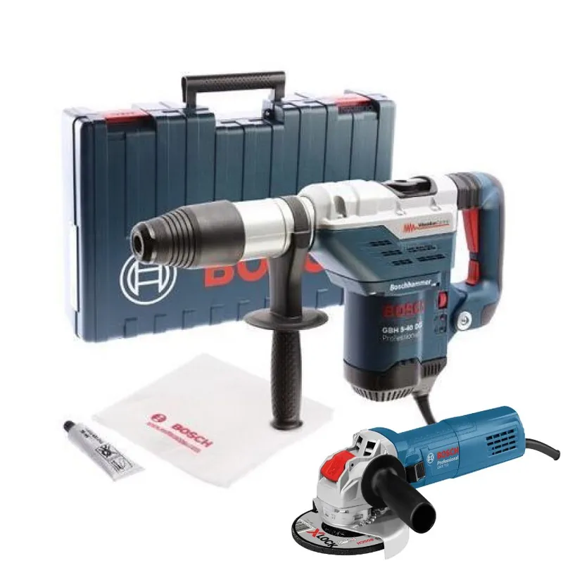 Bosch Bleu 0615990M3H GBH5-40DCE Marteau combiné 8.8J SDS-max + Meuleuse d‘angle GWX 750-125
